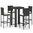 thumbnail image 6 of vidaXL Patio Bar Set Outdoor Bistro Set Bar Stool Bistro Table Poly Rattan, 6 of 63