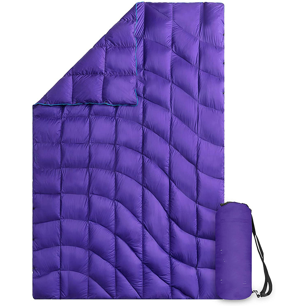 Outdoor Down Blankets Camping Blanket 650 Fill Travel Down Quilt Compact Waterproof For Picnics