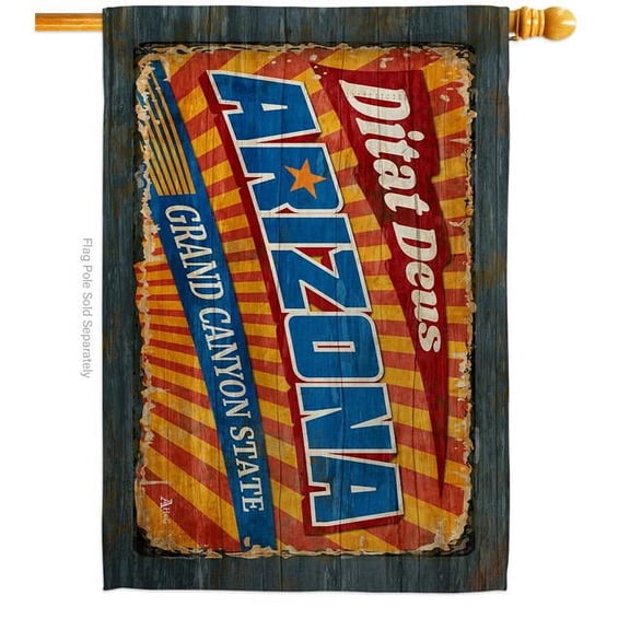 Americana Home & Garden H140947-BO 28 x 40 in. Arizona Vintage American State House Flag with Double-Sided Horizontal Decoration Banner Garden Yard Gift