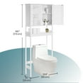 thumbnail image 5 of LEDREM over-the-Toilet Storage Cabinet with Adjustable Shelf,3-Tier Bathroom Rack with Doors and Open Shelf,Space-Saving Organizer,Cloud White, 5 of 5