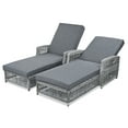 thumbnail image 6 of Harper & Bright Designs Outdoor Reclining Lounge Chaise Set of 2 with Armrests, Wicker Patio Recliner with Adjustable Backrest and Removable Cushions, All Weather Rattan Pool Lounge for Garden, 6 of 9