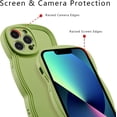 thumbnail image 4 of for iPhone 13 Pro Max Case 6.7 Inch Curly Wave Frame Phone Case Cute Design Color Aesthetic Phone Case Soft TPU Shockproof Protective Bumper Case Cover for Girls, Green, 4 of 7