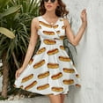 thumbnail image 3 of Hot Dogs Party! Women's Tank Dress V Neck Sleeveless Summer Sundress, 3 of 7
