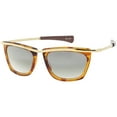 thumbnail image 2 of True Vintage Metal Trim Cat Eye Sunglasses Slim Arms Mirrored Square Lens 53mm (Tortoise / Gold Mirror), 2 of 4