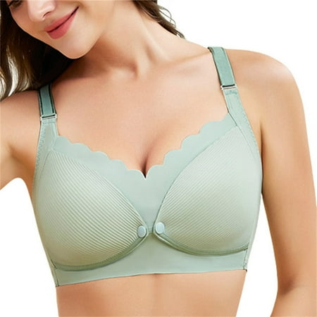

2DXuixsh Womens Strapless Bras Women s Shaped Snap Button No Steel Ring Thin Gathered Lace Underwear Bra Maternity Bra Lingerie for Women Green Size B