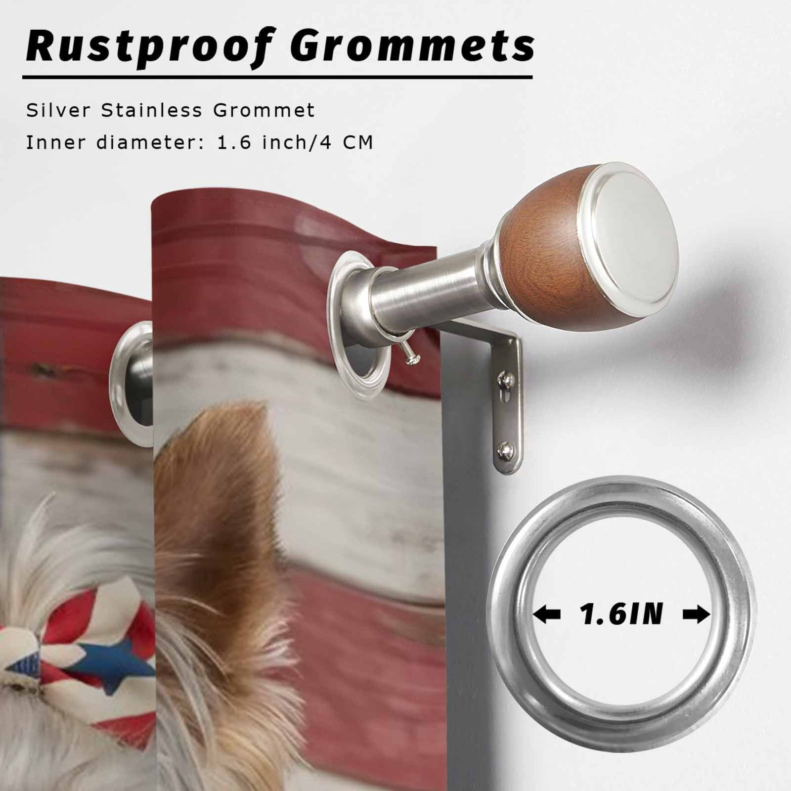 Patriotic Yorkshire Terrier Outdoor Curtains for Patio, Independence Day American Flag Sunshade Privacy Drapes Grommet Waterproof Outside Curtains for Porch/Cabana/Balcony 54"x 108", 1 Panel