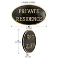thumbnail image 2 of 6" x 10" Small Oval Private Residence Statement Plaque Sign with Lawn Stake - Black/Gold, 2 of 6