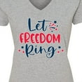 thumbnail image 4 of Inktastic 4th of July Let Freedom Ring with Stars Women's V-Neck T-Shirt, 4 of 5