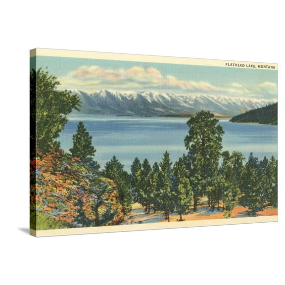 Art.com Flathead Lake, Montana Stretched Canvas Print Wall Art, 36" x 24"
