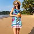 thumbnail image 3 of Naloa Beach Flamingo Trio Print Women's Summer Spring Casual Beach Sundress,Vacation Sleeveless Tank Crewneck Loose Dresses, 3 of 7