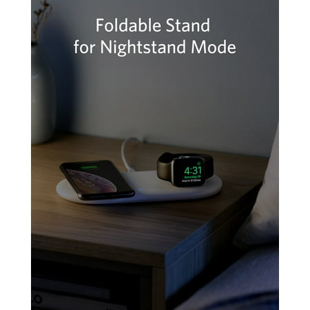 Anker - PowerWave+ Wireless Charging Pad with Watch Holder - White