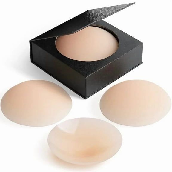 Nipples Cover reusable pasty Nipple Cover that uses sticky adhesive silicon and is designed for women, with a Travel Box included (Magnet) Cream 8CM