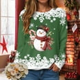 thumbnail image 4 of UngA Christmas Womens Sweatshirt Merry Christmas Long Sleeve Xmas Holiday Christmas Lights Pullover Shirts Woman Sweatshirt (Green,XL), 4 of 7