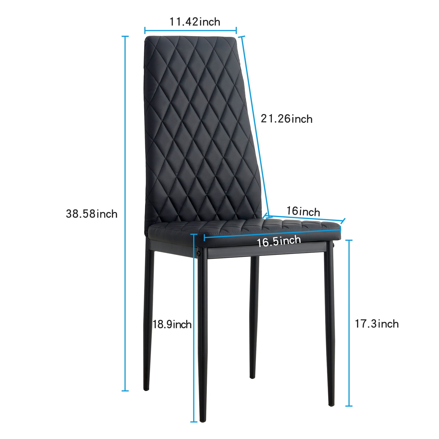 Yardi Yard Modern Faux Leather Dining Chair with Metal Legs, High Back Padded Seat Chair for Kitchen, Dining Living Room, Restaurant, Set of 4, Black Yardi Yard Modern Faux Leather Dining Chair with Metal Legs, High Back Padded Seat Chair for Kitchen, Dining Living Room, Restaurant, Set of 4, Black