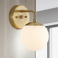 thumbnail image 5 of JONATHAN Y Louis Parisian Globe 5.75" 1-Light Metal/Frosted Glass Modern Contemporary LED Vanity, Brass Gold, 5 of 8