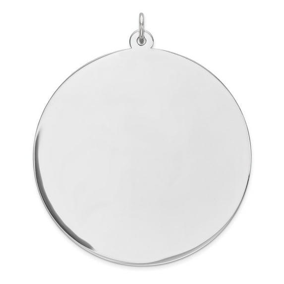 FB Jewels Sterling Silver Rhod-plated Eng. Rnd Polish Front/Satin Back Disc Charm