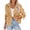 Khaki, variant on Women Crop Top Double Breasted Trench Coat with Shoulder Sleeves and Cut Jacket with Pockets