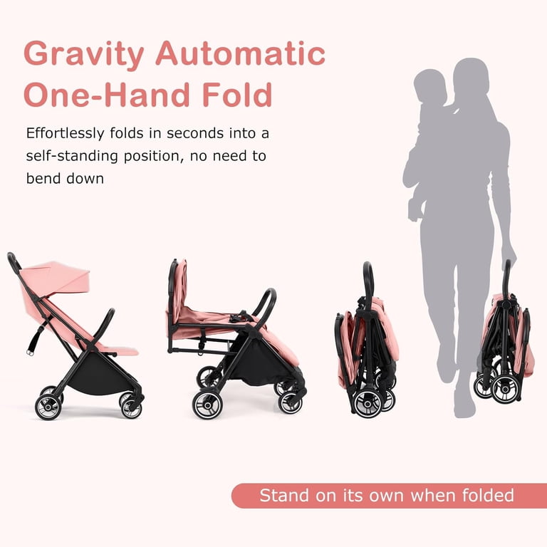 INFANS Lightweight Compact Stroller, Quick Fold, Adjustable Backrest &  Canopy, Travel - Walmart.com