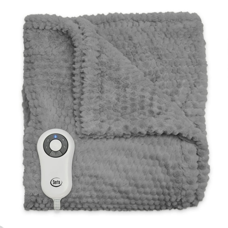Serta Honeycomb Faux Fur Throw