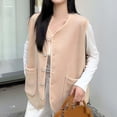 thumbnail image 5 of Zedker Womens Waistcoat Fleece Lightweight Vest Sleeveless Button Down Jacket Coat ,Plus Size KhakiXXL, 5 of 5
