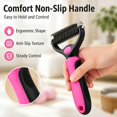 thumbnail image 6 of Double Sided Stainless Steel Pet Dematting Comb, Anti-Slip Ergonomic Handle Knot Remover Brush, Safe Deshedding Rake for Dogs Cats Long Matted Fur Daily Grooming Hair Removal Tool, 6 of 6