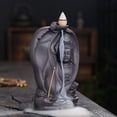 thumbnail image 3 of Purple Sand Bodhi Leaf Incense Holder Burner Creative Buddha Statue Backflow Incense Burner Smoke Censer Holder Home Decoration, 3 of 15