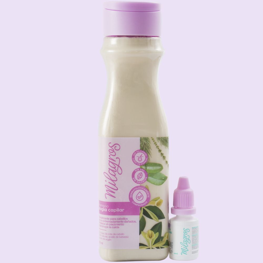 Milagros Shampoo (2 pack) ideal for growth and restores hair elasticity miracle shampoo Shampoo Milagros Colombia Treatment milagros shampoo magia capilar
