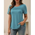 thumbnail image 3 of a.Jesdani Womens Blouses Short Sleeve Tunic Tops Pleated Casual Summer Shirts m-3x, 3 of 7