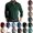 Green, variant on OIOLOYJM Mens Long Sleeve Polo Shirts Regular Fit Collared Shirt With Chest Pocket Soft Cotton Casual Work Daily Tops