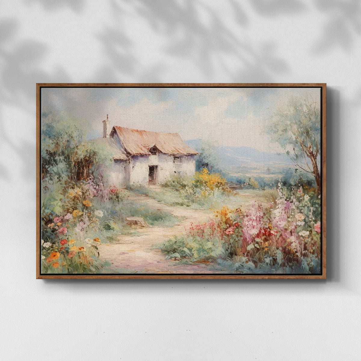 Vintage Landscape-CCLVIII By Wexford Home Framed in Walnut Wood Gallery Wrapped Canvas 17 in. x 25 in.
