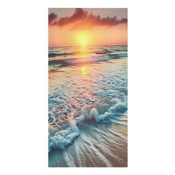 RKSupls Soft Waves Beach Sunrise Microfiber Beach Towel Absorbent Compact Towels for Swimming Pool Beach Travel Things for Vacation Essentials Adult Gift,61.4×30.3Inch