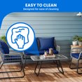 thumbnail image 2 of Dextrus 4-Piece Wicker Patio Set, Outdoor Rattan Furniture with Cushions & Glass Table, Navy Blue, 2 of 9