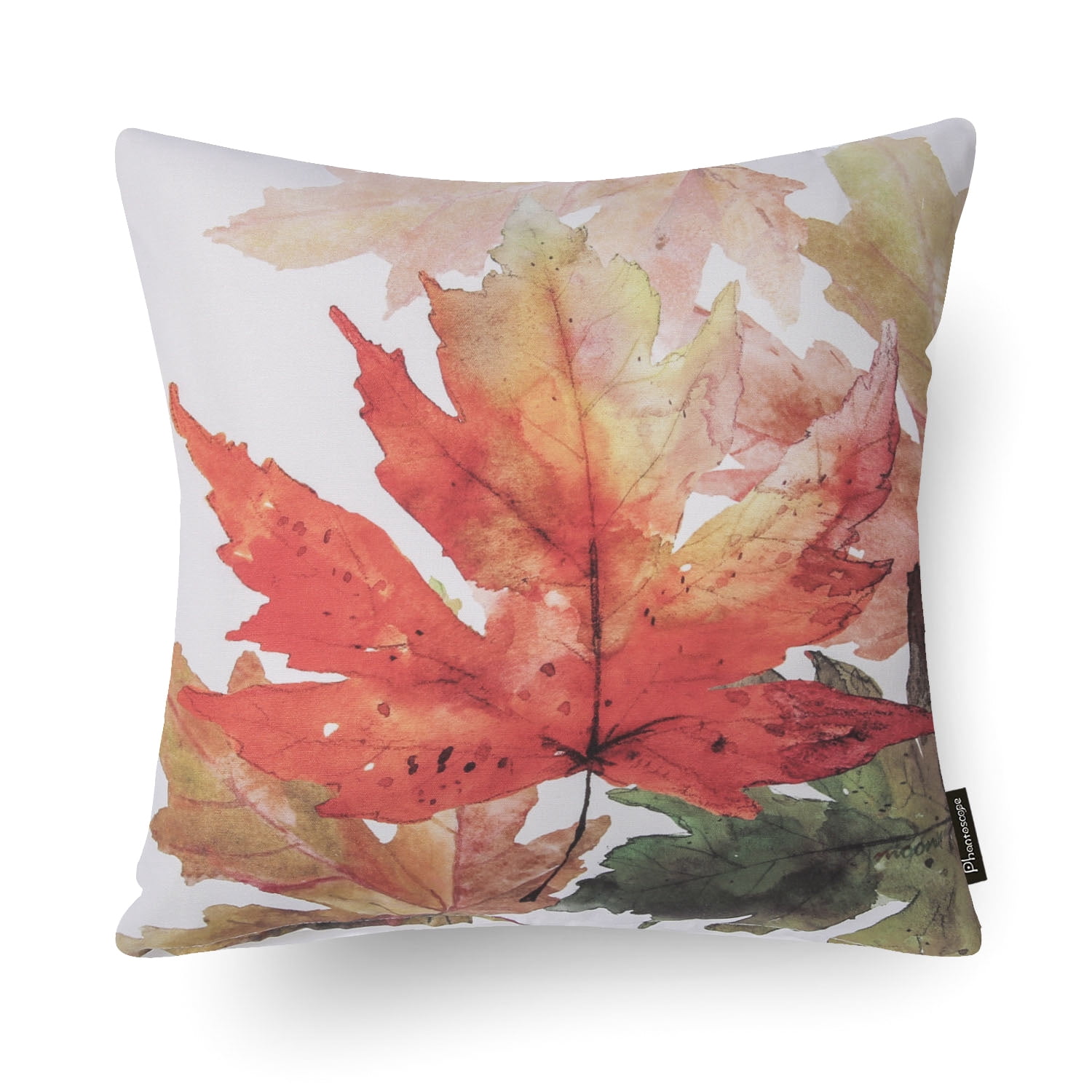 Autumn Series Printed Decorative Throw Pillow Covers for Thanksgiving, Maple, 18" x 18", Set of 4