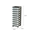 thumbnail image 6 of IRIS 9-Drawer Narrow Plastic Storage Drawer Cart with Organizer Top, Black, 6 of 7