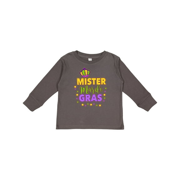 Inktastic Mister Mardi Gras with Crown and Dots Boys Long Sleeve Toddler T-Shirt