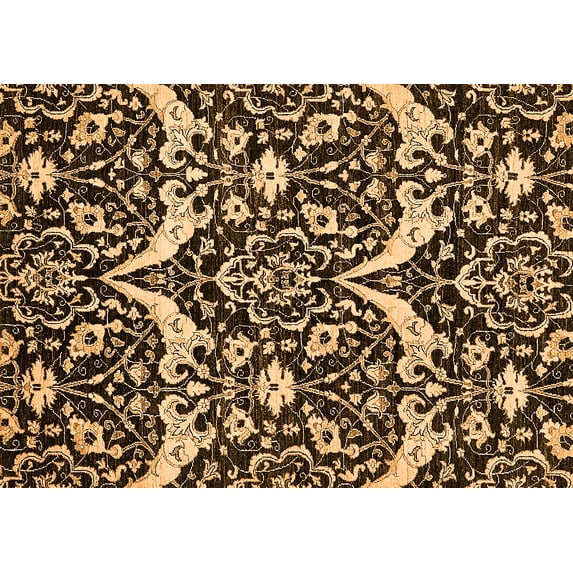 Ahgly Company Indoor Rectangle Abstract Orange Modern Area Rugs, 3' x 5'