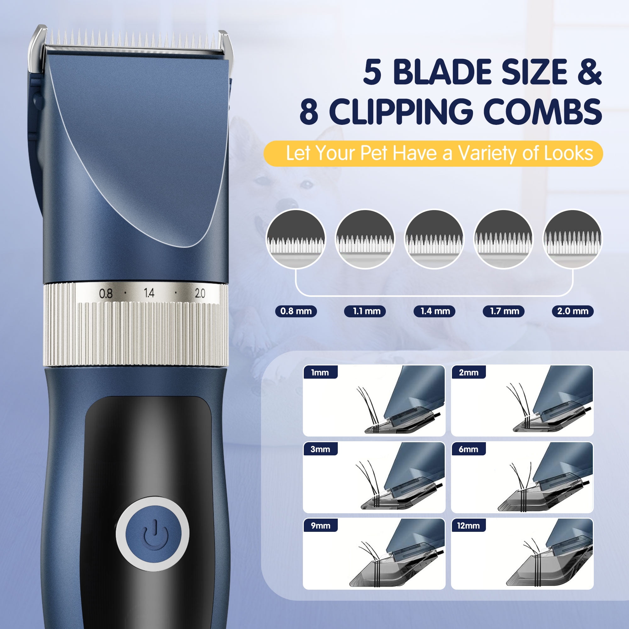 iFanze Dog Grooming Clippers with Hair Trimmer Comb for Dogs iFanze Dog Grooming Clippers with Hair Trimmer Comb for Dogs