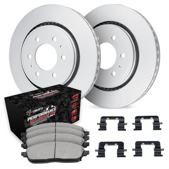 R1 Concepts Carbon Coated Disc Brake Rotor Set with Off-Road/Tow Brake Pads and Hardware WDVH1-47011