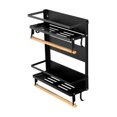thumbnail image 3 of Refrigerator Organizer, Magnetic Spice Rack With Space Saver Double Layer Shelf For Easy Installation On Metal Surfaces, Super Load-bearing Spice Storage Solution For Kitchen, 30Cm Long, Black, 3 of 6