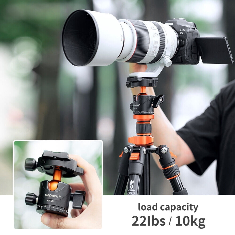 K&F CONCEPT 78" Professional Compact Aluminum Camera Tripod for DSLR Camera Photo, Lightweight Travel Tripod with 360 Degree Ball Head for Photography