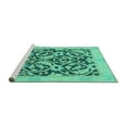 thumbnail image 2 of Ahgly Company Machine Washable Indoor Rectangle Abstract Turquoise Blue Modern Area Rugs, 6' x 9', 2 of 4