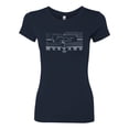 thumbnail image 2 of Wild Bobby, Vintage Ford Mustang Silver Honeycomb Grill Distressed, Cars and Trucks, Women Slim Fit Junior Tee, Navy, Medium, 2 of 4