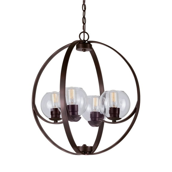 Frankie 4-Light Antique Bronze Chandelier with Clear Glass - Antique Bronze