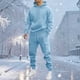 thumbnail image 1 of Ceisia Men's Solid Color Hooded Tracksuit Set with Cargo Pockets for Casual & Sports Wear Light Blue XL Gifts, 1 of 5