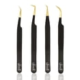 thumbnail image 1 of Pinzas de pestañas SIVOTE con punta de fibra para extensiones de pestañas, juego de 4, 1 of 7