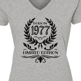 thumbnail image 4 of Inktastic Born in 1977 Limited Edition Women's V-Neck T-Shirt, 4 of 5