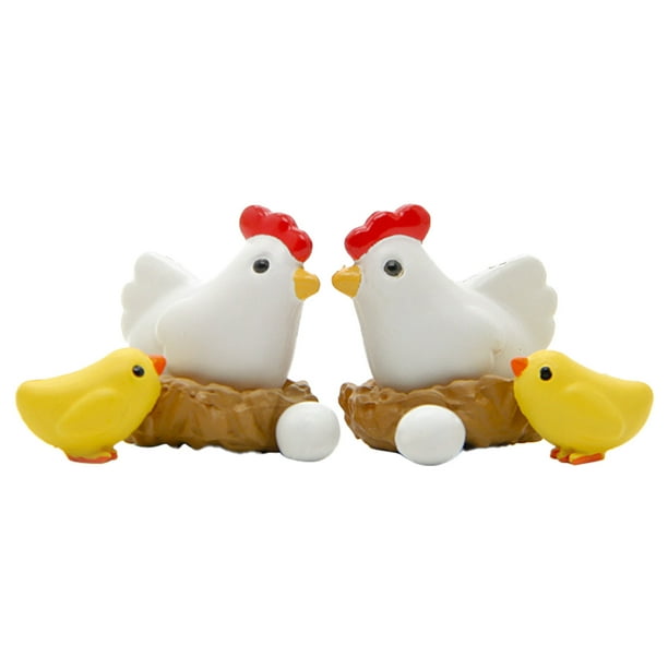Mini gallinero retro de madera, mini gallina, pollito y huevo, adorno para jardín, micro paisajes, jardín de hadas