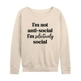 thumbnail image 3 of Instant Message - Not Anti Social Selectively Social - Women's Lightweight French Terry Long Sleeve Shirt, 3 of 6