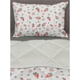 thumbnail image 3 of Strawberry Comforter & Sham Bedding Set, Grunge Pattern with Tropical Fruits Healthy Living Organic Eating, 3 pcs Duvet Set Microfiber Filling Quilt, 5 Sizes, Vermilion Green White, by Ambesonne, 3 of 4