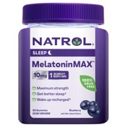 Natrol MelatoninMax, Sleep Gummies for Adults, Blueberry Flavor, 10 mg, 80 Count, Up to an 80 Day Supply